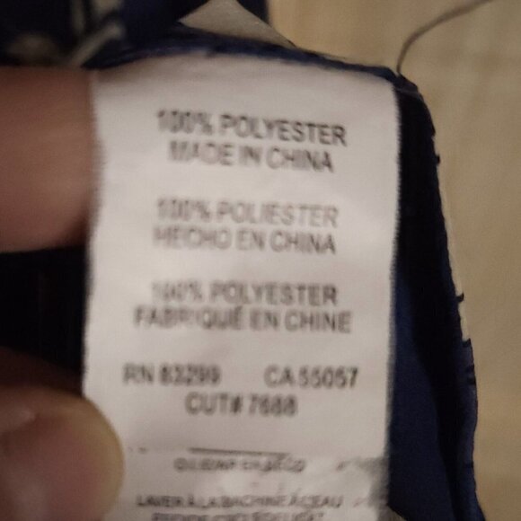 Isaac Mizrahi New York Purple Blue Floral Silky Blouse Large - Picture 6 of 7